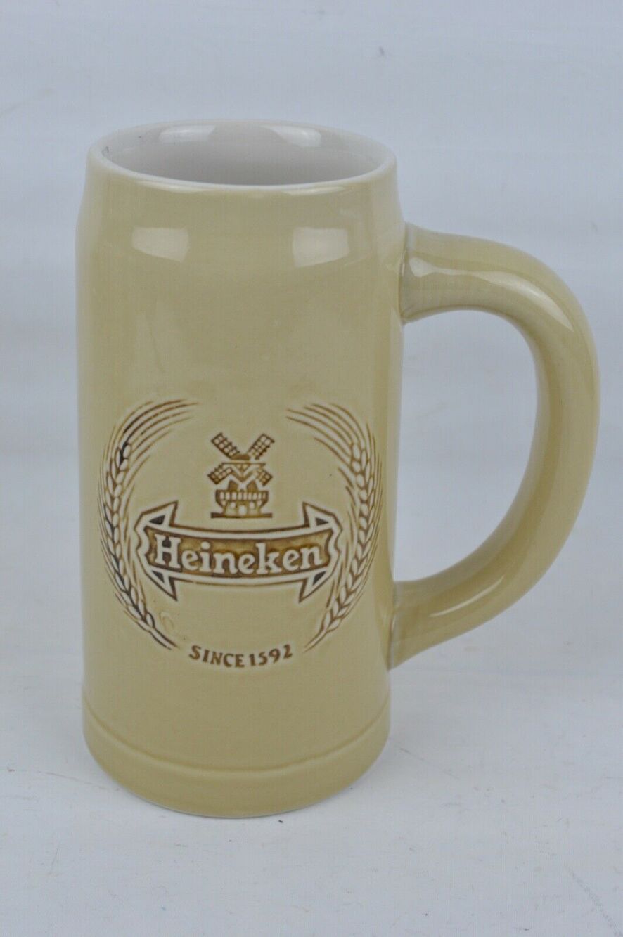 Vintage Heineken Beer Stein Mug By Ceramarte Brazil Holland 6” Lot of 3